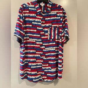 LulaRoe  loose fit “Amy” button-front blouse size Large Logo design top